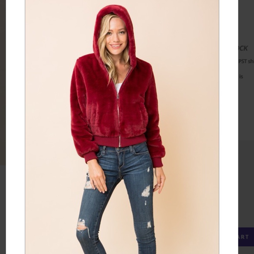 ✖️Plush Hooded Bomber Jacket ✖️